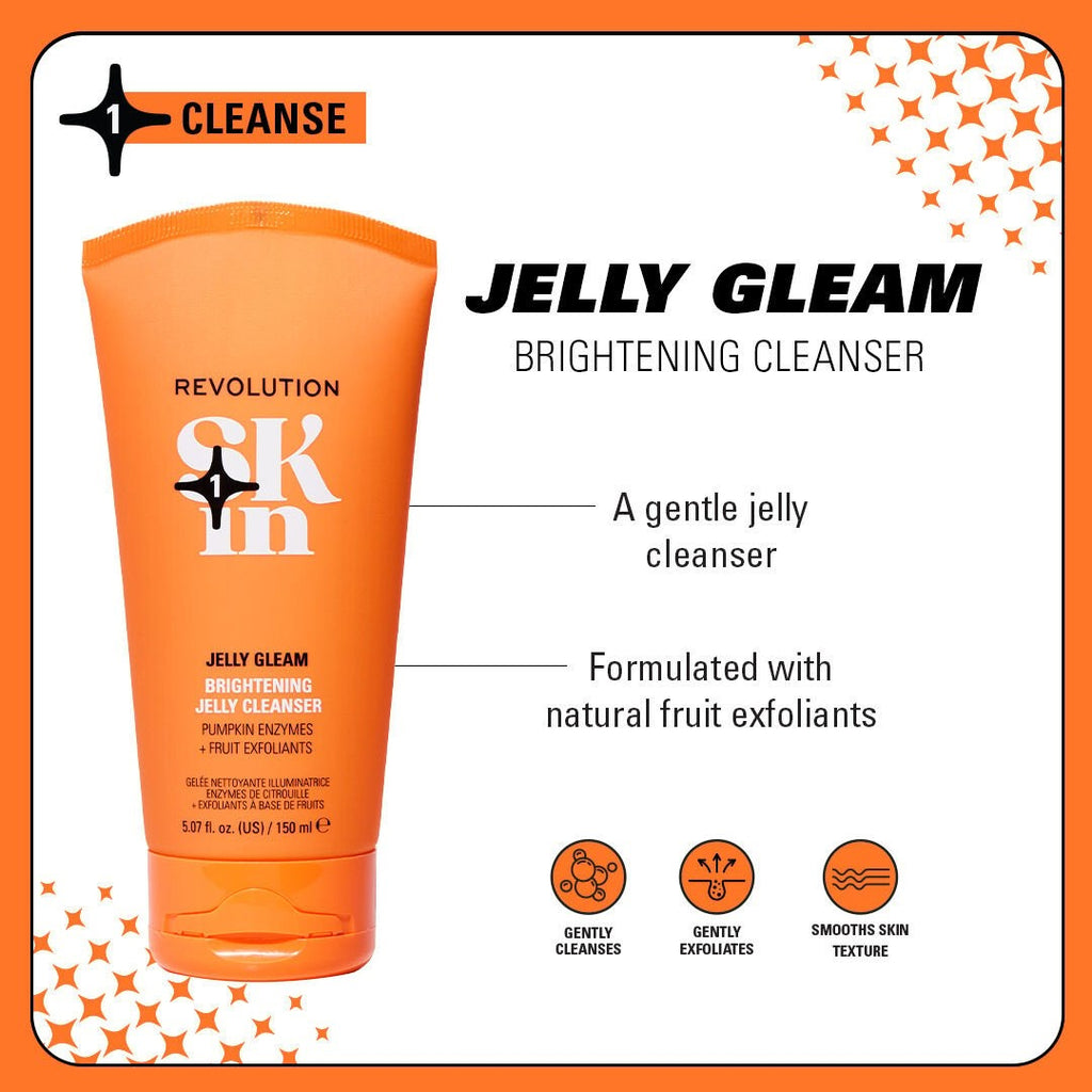 Revolution Skin Jelly Gleam Natural Fruit AHAs Brightening Jelly Cleanser