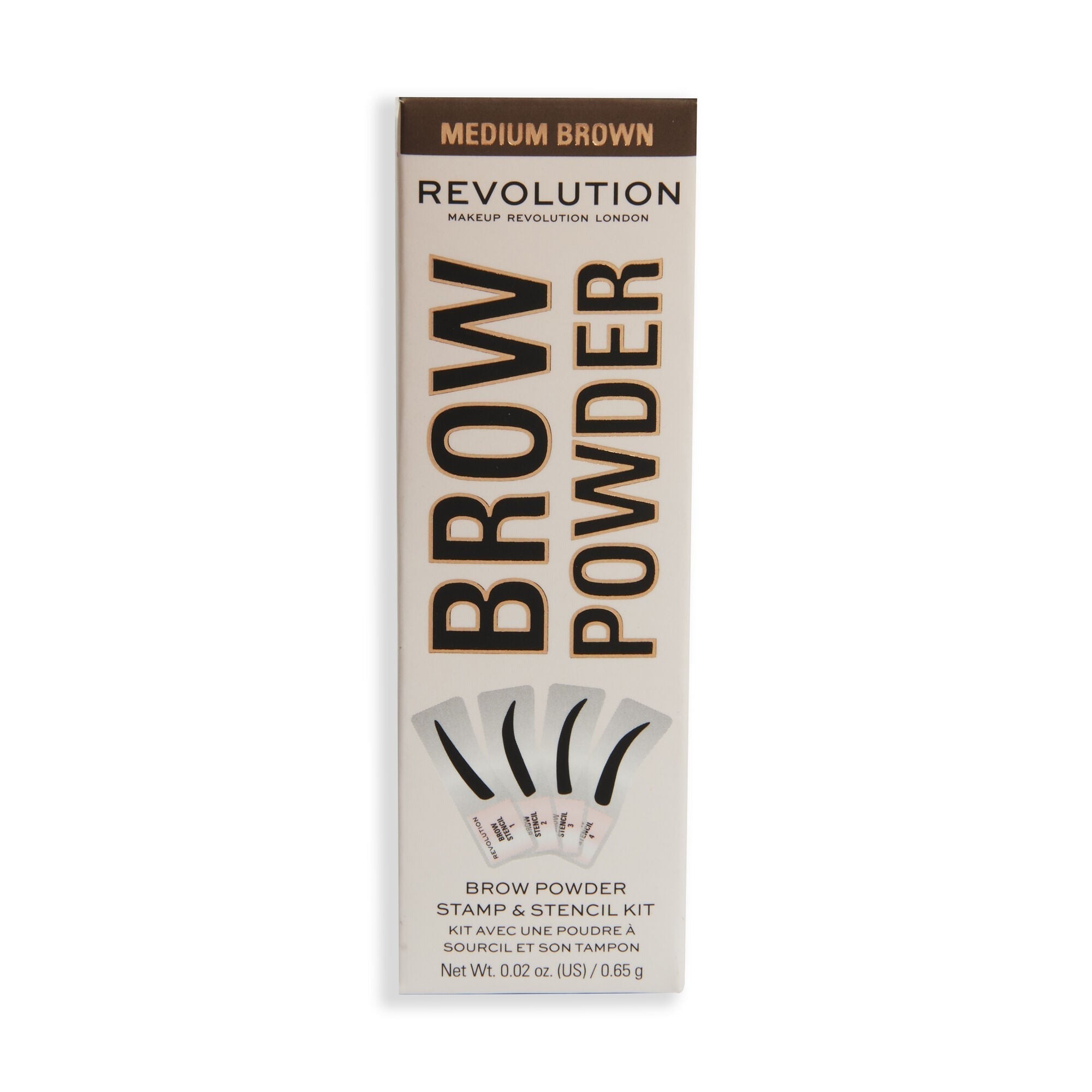 Revolution Brow Powder Stamp & Stencil Kit Medium Brown