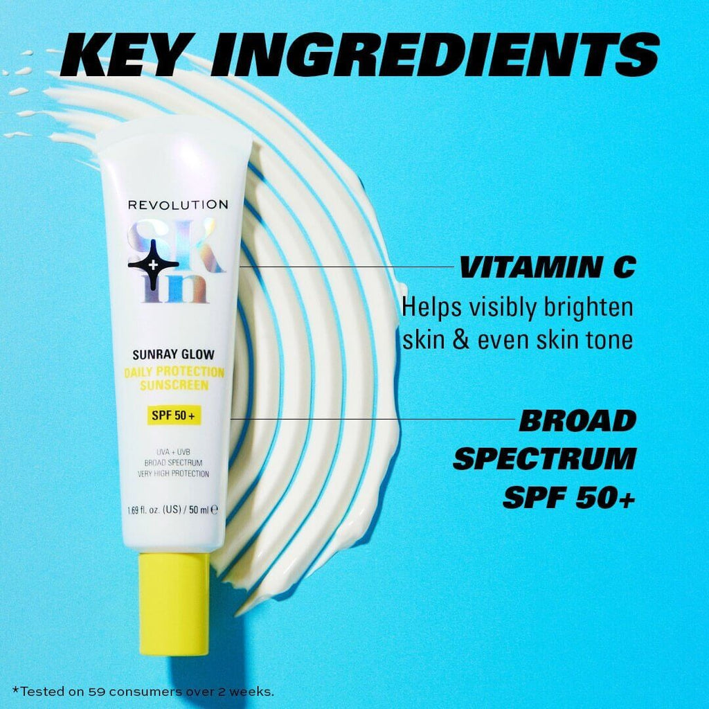 Revolution Skin Sunray Glow Daily Protection Sunscreen SPF 50+ with Vitamin C