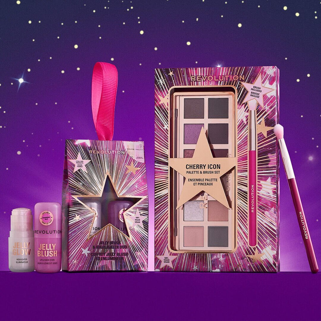 Revolution Cherry Icon Shadow Palette and Brush Set