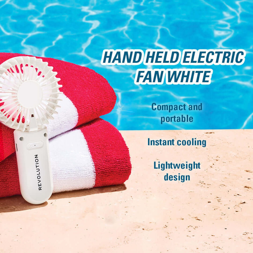 Revolution Poolside Hand Held Electric Fan White