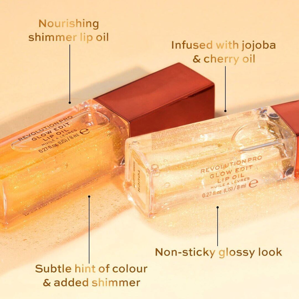 Revolution Pro Glow Edit Shimmer Lip Oil Touch Clear