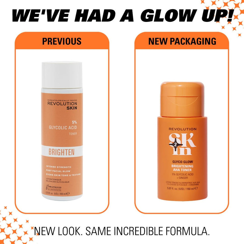 Revolution Skin Glyco Glow 5% Glycolic Acid & Ginger Brightening AHA Toner