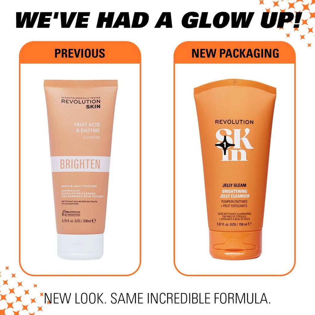 Revolution Skin Jelly Gleam Natural Fruit AHAs Brightening Jelly Cleanser