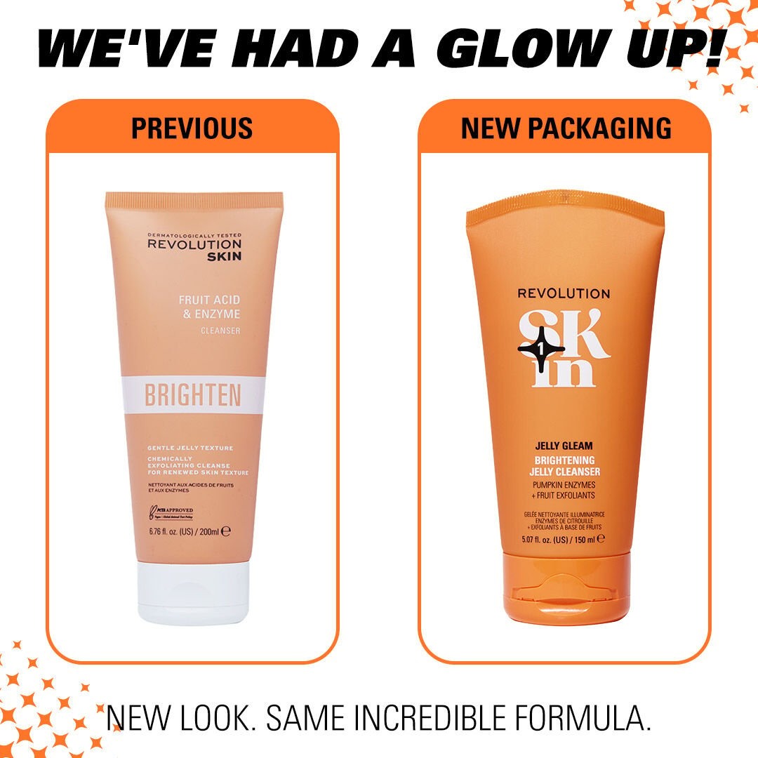 Revolution Skin Jelly Gleam Natural Fruit AHAs Brightening Jelly Cleanser